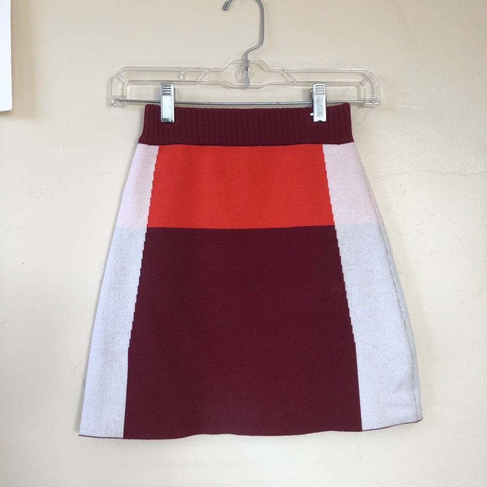SOLD 🚫 Colorblock Sweater Mini Skirt